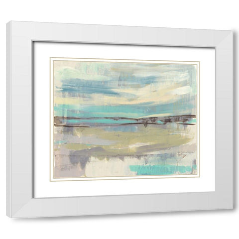 Planes of Blue I White Modern Wood Framed Art Print with Double Matting by Goldberger, Jennifer