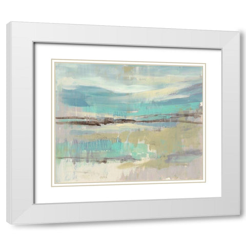 Planes of Blue II White Modern Wood Framed Art Print with Double Matting by Goldberger, Jennifer