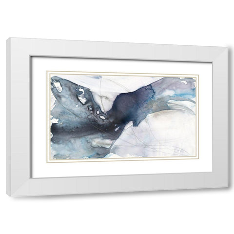 Agate Wave I White Modern Wood Framed Art Print with Double Matting by Goldberger, Jennifer