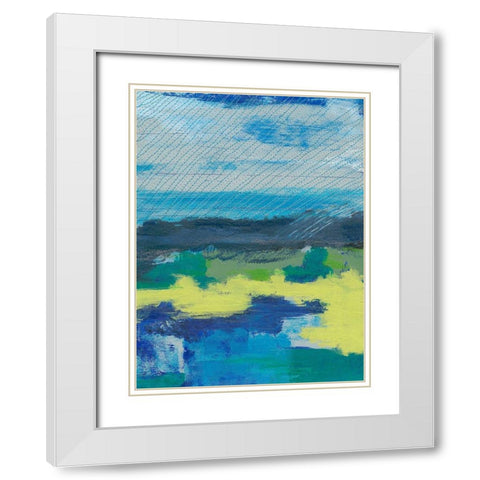 Stitched Sky I White Modern Wood Framed Art Print with Double Matting by Moore, Regina