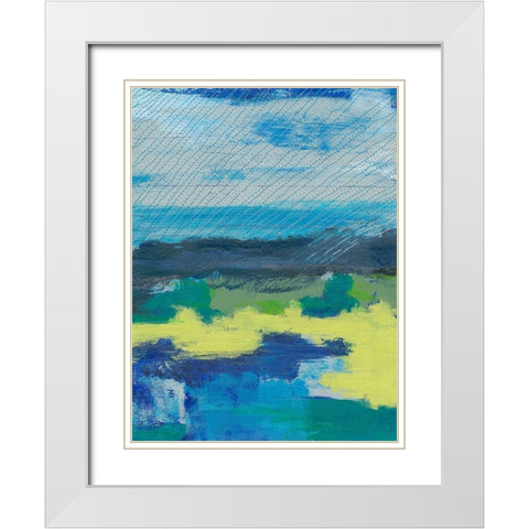 Stitched Sky I White Modern Wood Framed Art Print with Double Matting by Moore, Regina