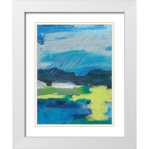 Stitched Sky II White Modern Wood Framed Art Print with Double Matting by Moore, Regina