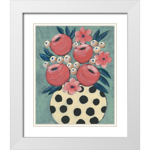 Jamboree Floral I White Modern Wood Framed Art Print with Double Matting by Moore, Regina