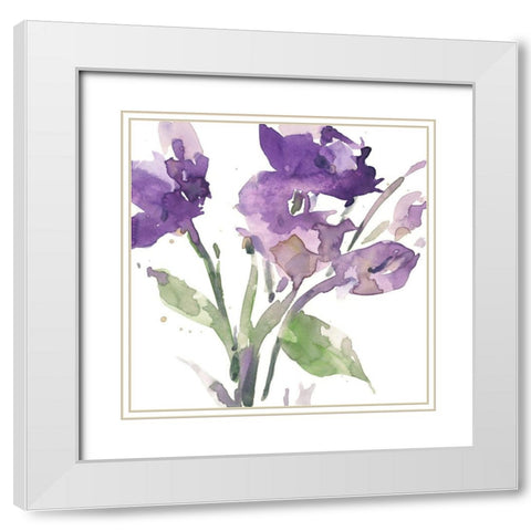 Garden Blooms I White Modern Wood Framed Art Print with Double Matting by Dixon, Samuel