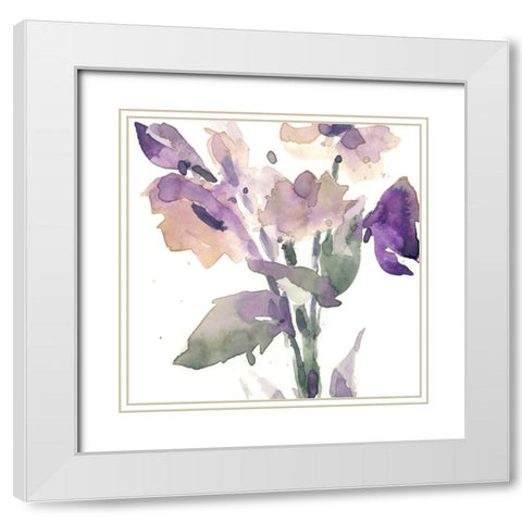 Garden Blooms II White Modern Wood Framed Art Print with Double Matting by Dixon, Samuel