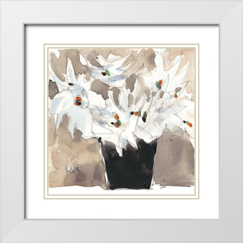 Wild Bouquet II White Modern Wood Framed Art Print with Double Matting by Dixon, Samuel