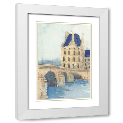 Along the Seine I White Modern Wood Framed Art Print with Double Matting by Dixon, Samuel