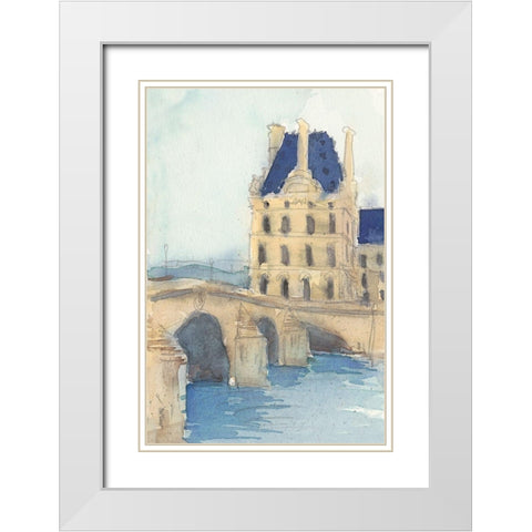 Along the Seine I White Modern Wood Framed Art Print with Double Matting by Dixon, Samuel