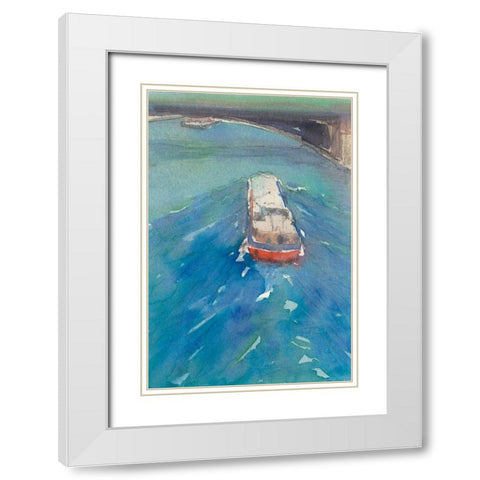 Along the Seine II White Modern Wood Framed Art Print with Double Matting by Dixon, Samuel