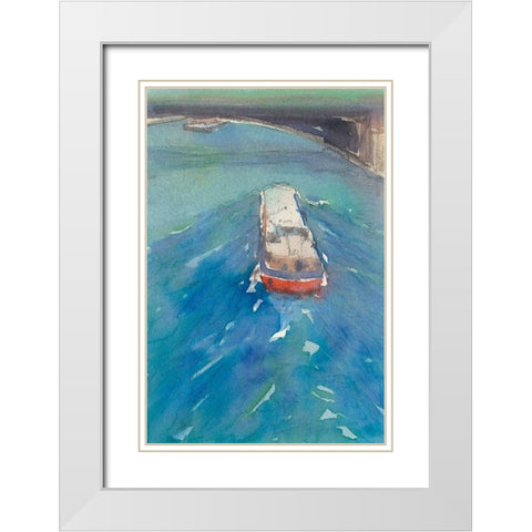 Along the Seine II White Modern Wood Framed Art Print with Double Matting by Dixon, Samuel