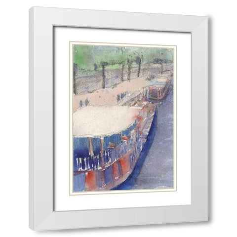 Along the Seine III White Modern Wood Framed Art Print with Double Matting by Dixon, Samuel