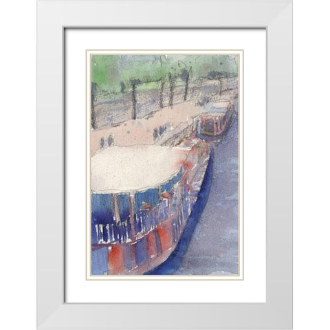 Along the Seine III White Modern Wood Framed Art Print with Double Matting by Dixon, Samuel