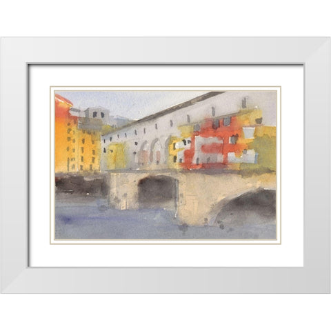 Along the Seine IV White Modern Wood Framed Art Print with Double Matting by Dixon, Samuel
