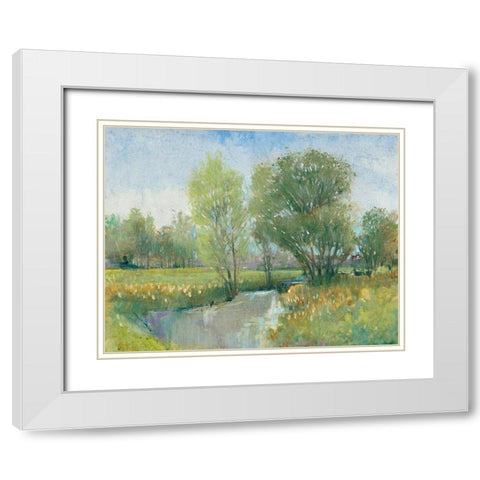 Summer Stream II White Modern Wood Framed Art Print with Double Matting by OToole, Tim