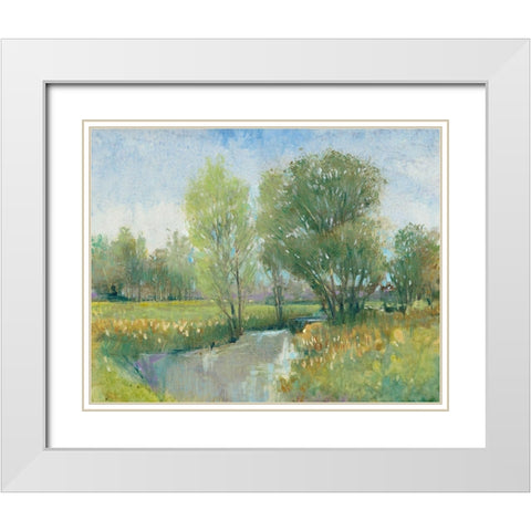 Summer Stream II White Modern Wood Framed Art Print with Double Matting by OToole, Tim