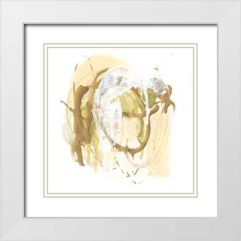 Moss Gold I White Modern Wood Framed Art Print with Double Matting by Vess, June Erica
