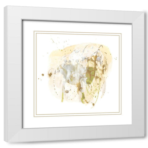 Moss Gold II White Modern Wood Framed Art Print with Double Matting by Vess, June Erica