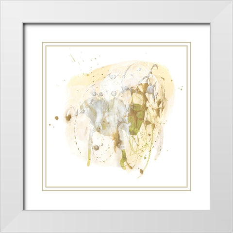 Moss Gold II White Modern Wood Framed Art Print with Double Matting by Vess, June Erica