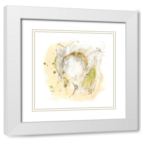 Moss Gold III White Modern Wood Framed Art Print with Double Matting by Vess, June Erica