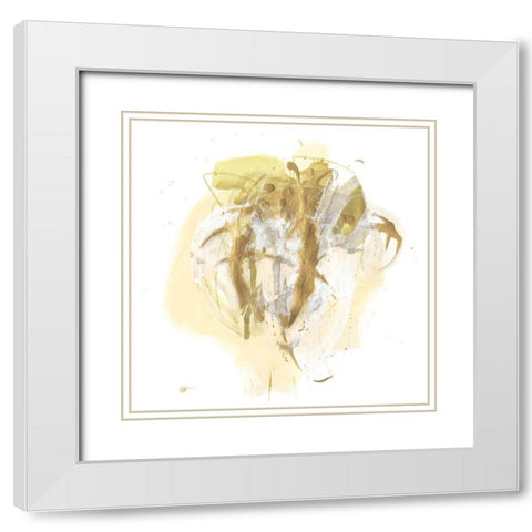 Moss Gold IV White Modern Wood Framed Art Print with Double Matting by Vess, June Erica