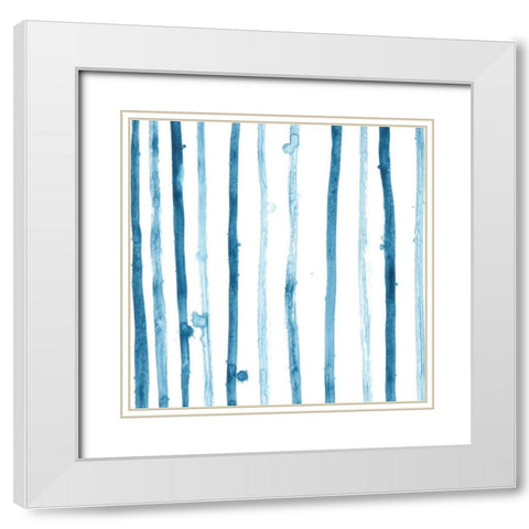 Indigo Sampler VI White Modern Wood Framed Art Print with Double Matting by Vess, June Erica