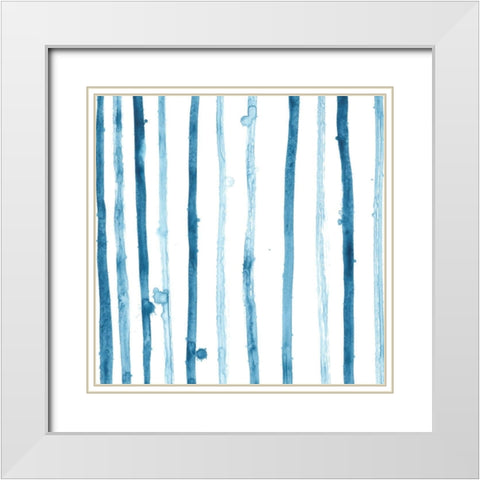 Indigo Sampler VI White Modern Wood Framed Art Print with Double Matting by Vess, June Erica