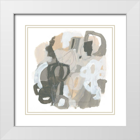 Neutral Cartography I White Modern Wood Framed Art Print with Double Matting by Vess, June Erica