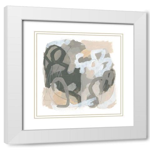 Neutral Cartography III White Modern Wood Framed Art Print with Double Matting by Vess, June Erica