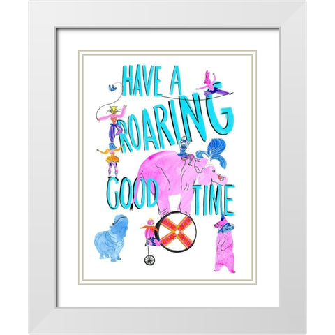 Circus Fun I White Modern Wood Framed Art Print with Double Matting by Blanckslate