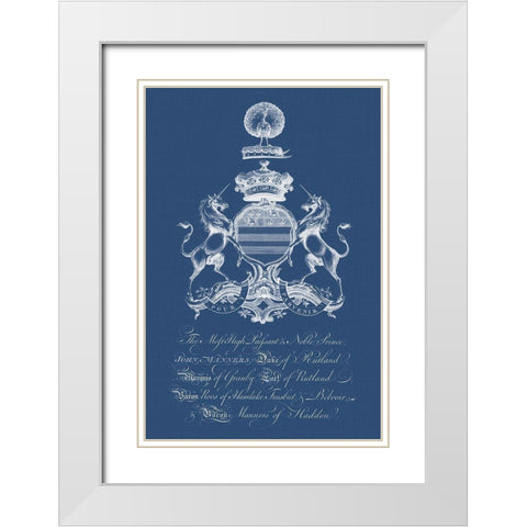 Heraldry on Navy III White Modern Wood Framed Art Print with Double Matting by Vision Studio