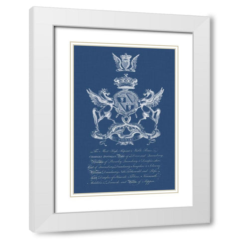 Heraldry on Navy IV White Modern Wood Framed Art Print with Double Matting by Vision Studio