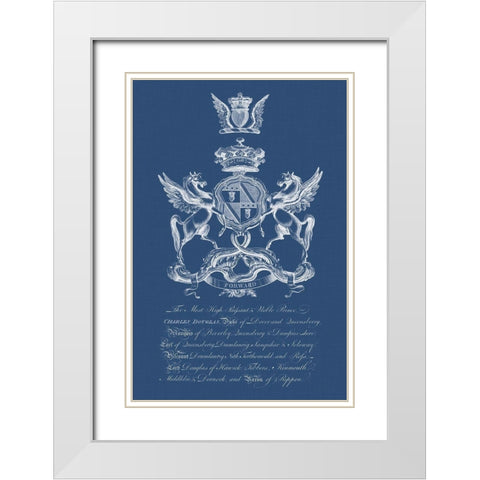 Heraldry on Navy IV White Modern Wood Framed Art Print with Double Matting by Vision Studio