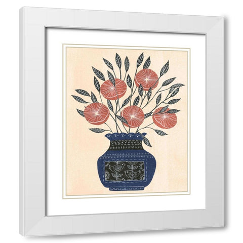 Vase of Flowers I White Modern Wood Framed Art Print with Double Matting by Wang, Melissa