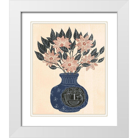 Vase of Flowers III White Modern Wood Framed Art Print with Double Matting by Wang, Melissa