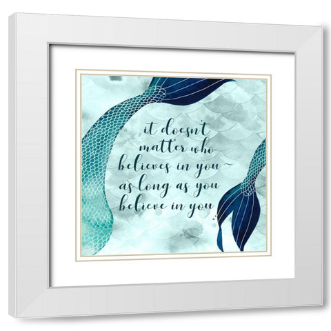 Mermaid Inspirations II White Modern Wood Framed Art Print with Double Matting by Popp, Grace