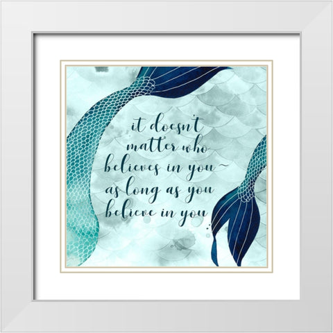 Mermaid Inspirations II White Modern Wood Framed Art Print with Double Matting by Popp, Grace
