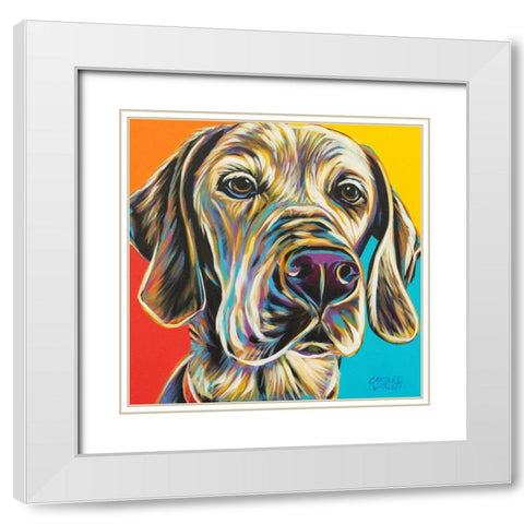 Canine Buddy II White Modern Wood Framed Art Print with Double Matting by Vitaletti, Carolee