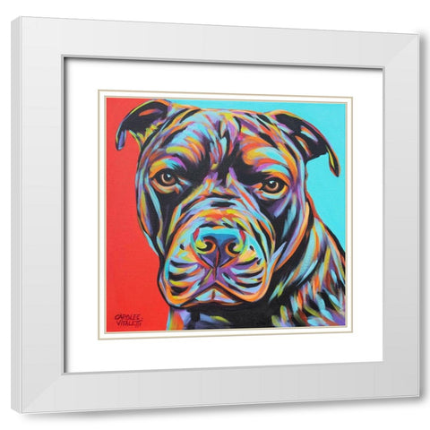 Canine Buddy III White Modern Wood Framed Art Print with Double Matting by Vitaletti, Carolee