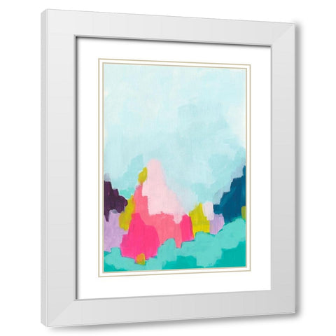 Pixel Borealis I White Modern Wood Framed Art Print with Double Matting by Vess, June Erica