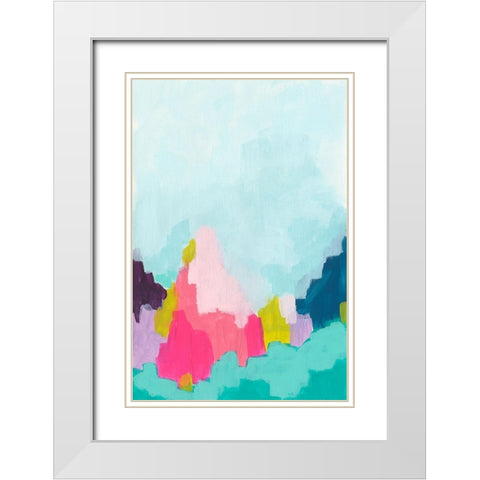 Pixel Borealis I White Modern Wood Framed Art Print with Double Matting by Vess, June Erica