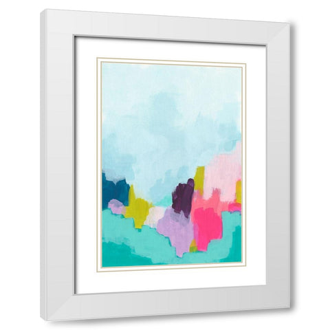 Pixel Borealis II White Modern Wood Framed Art Print with Double Matting by Vess, June Erica