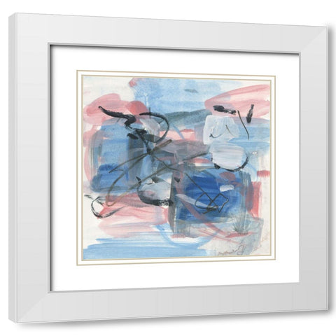 Gestural Remnant II White Modern Wood Framed Art Print with Double Matting by Wang, Melissa