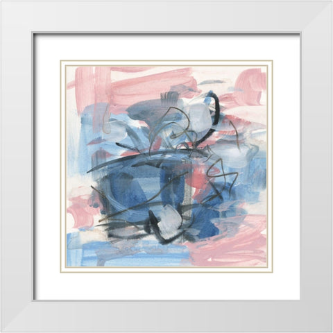 Gestural Remnant III White Modern Wood Framed Art Print with Double Matting by Wang, Melissa