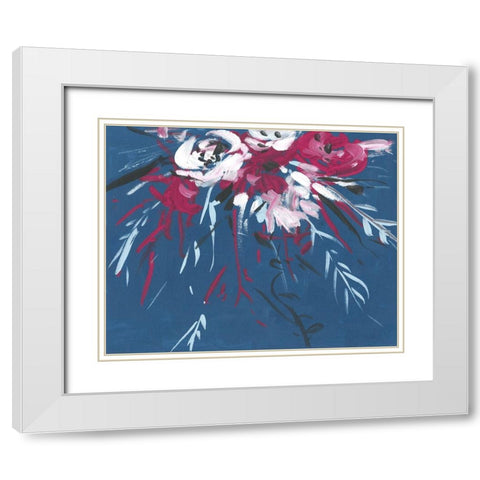 Blooming Night I White Modern Wood Framed Art Print with Double Matting by Wang, Melissa