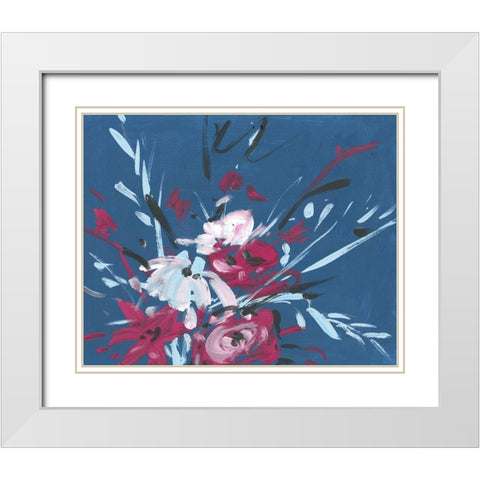 Blooming Night III White Modern Wood Framed Art Print with Double Matting by Wang, Melissa