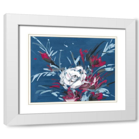 Blooming Night IV White Modern Wood Framed Art Print with Double Matting by Wang, Melissa