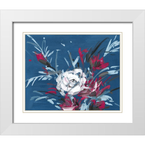 Blooming Night IV White Modern Wood Framed Art Print with Double Matting by Wang, Melissa