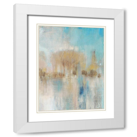 Trees Aglow I White Modern Wood Framed Art Print with Double Matting by OToole, Tim