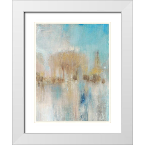 Trees Aglow I White Modern Wood Framed Art Print with Double Matting by OToole, Tim
