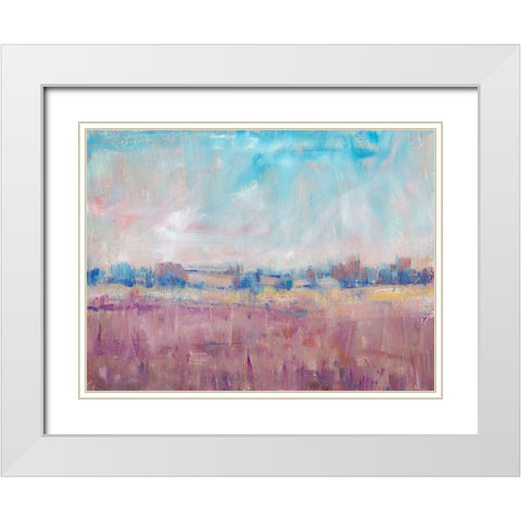 Indigo Gathering I White Modern Wood Framed Art Print with Double Matting by OToole, Tim